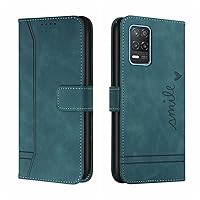 Protective Flip Cases Compatible with Oppo Realme 8 5G Wallet Case,Shockproof TPU Protective Case,PU Leather Phone Case Magnetic Flip Folio Leather Case Card Holders Case Cover (Color : Green)