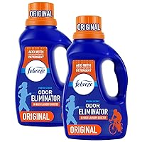 Febreze Laundry Detergent Additive, Original Strength In Wash Odor Eliminator, Designed to Remove Odors in a Single Wash Caused by Sweat, Food, Smoke, Fresh Scent, 50 fl oz (2 Pack)
