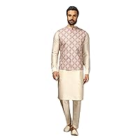 Indian Designer Royal Traditional Groom Wedding Outfit Kurta Pyjama With Nehru Jacket for Men