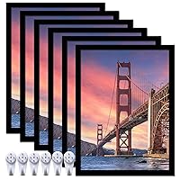 6 Sets 12x16 Picture Frame, Frames for 12 x 16 Canvas Collage Photo Poster Certificate Diamond Painting Art Wall Gallery, High Transparent Horizontal Vertical Black 12 by 16 Inches
