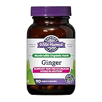 Oregon's Wild Harvest, Certified Organic Ginger Capsules for Stomach Support, Non-GMO, 1000 MGS, 90 Count