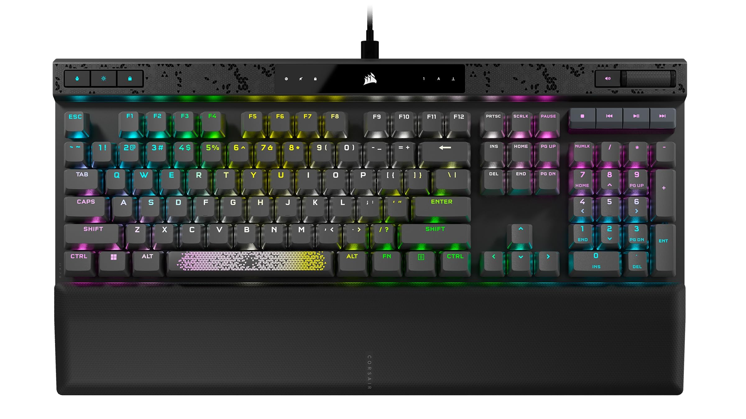 Corsair K70 MAX RGB Magnetic-Mechanical Wired Gaming Keyboard - Adjustable Actuation MGX Switches - PBT Double-Shot Keycaps - iCUE Compatible - QWERTY NA Layout - Black