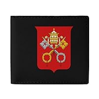 Coat Arms of Vatican City Printed Bifold Wallet Slim RFID Blocking Front Pocket Wallets with Coin Pocket Wallet for Women Men