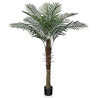 Artificial Palm Tree, 5ft Tall Fake Palm Tree in Pot - Faux Tropical Sago Palm Plant for Indoor and Outdoor Decor, Large Fake Plant for Patio, Pool, Home, Office