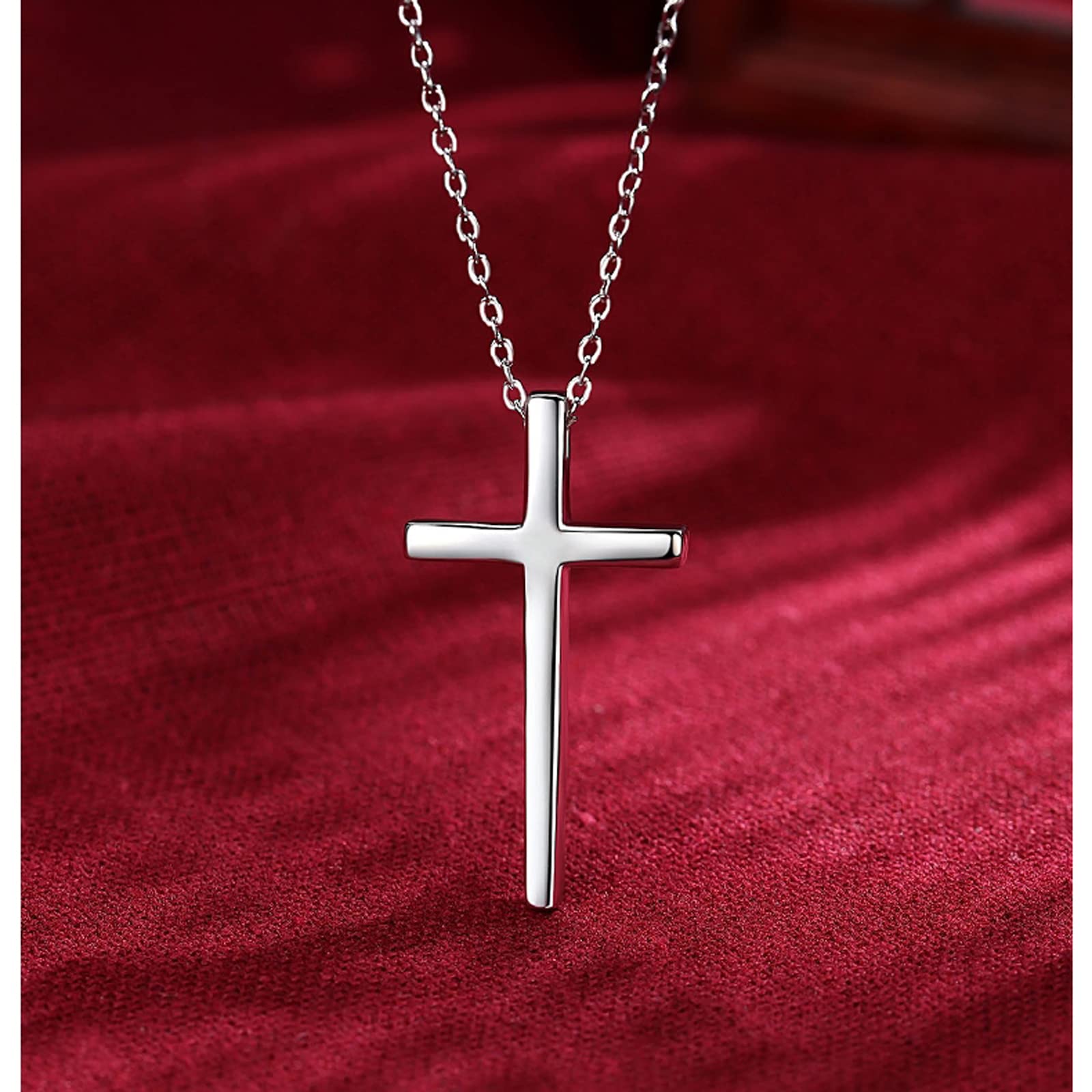 XOYOYZU Tiny Cross Pendant Necklace for Women Simple Cross Necklaces Mothers Day Birthday Gifts for Women Girl