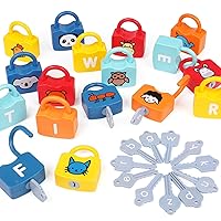 Montessori Educational Toys Alphabet Learning Locks and Keys for Kids, Preschool Activities Toys Games for Toddler Sensory Fine Motor Skills, Learning Toys Set with 26 Locks & 26 Keys for Ages 3 yrs+