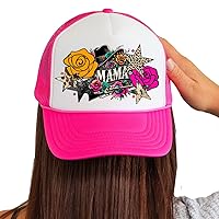 Trenz Shirt Company Womens Foam Trucker Hat Mama Skeleton Lightning Printed Mesh Snapback Baseball Cap