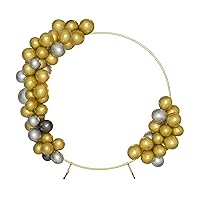 Round Backdrop Stand Circle Arch, 6.5ft Golden Aluminum Balloon Arch Kit for Party Decoration Wedding Arch Flower Ring Stand Harfirbe
