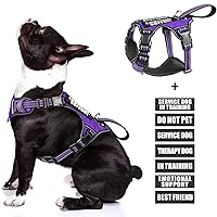 WINSEE Service Dog Vest No Pull Dog Harness with 7 Dog Patches, Reflective Pet Harness with Durable Soft Padded Handle for Puppies, Small, Medium, Large, and Extra-Large Dogs