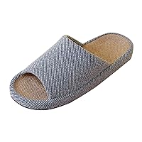 Mens Slippers 12w Men Slippers Thick Sole Linen Indoor Home Light Quiet Soft Open Toe Mens Size 12 Slippers Wide