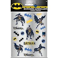 Batman Multicolor Sticker Sheets (Pack of 4) - Assorted Design Stickers for Kid's Birthdays & Parties