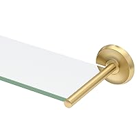 Gatco 5057 Designer II Glass Shelf, Brushed Brass/Wall Mounted 22.50