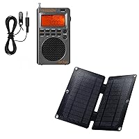 Raddy RF760 Portable SSB Shortwave Radio Receiver with NOAA Alert + SP4 4W Portable Solar Panel