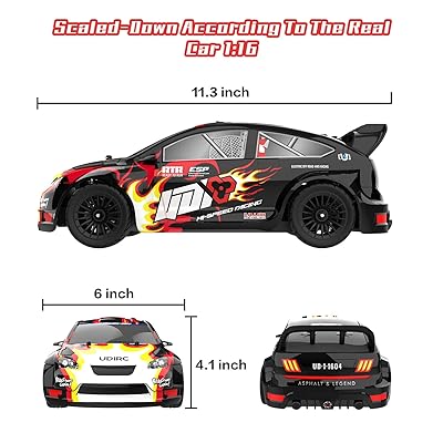  Losbenco Remote Control Car 1/16 Scale 30+MPH 4WD Drift RC Car,  7.4V 1200mAh RC Off-Road Car with Upgraded Brush Motor, 2 Sets of Tires and  Light for 8-12 Years Old 
