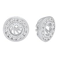 Dazzlingrock Collection 0.25 Carat (ctw) 14K Gold Round Cut Diamond Removable Jackets For Stud Earrings 1/4 CT