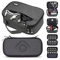 sisma Travel Cords Organizer Universal Small Electronic Accessories Carrying Bag Special Edition + QUENZROC USB Flash Drive Case Black