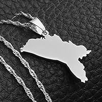 Map of Moldova Pendant Necklaces - Women Men Charm Hip Hop Clavicle Chain Jewelry, Ethnic Maps Country Flag Necklac