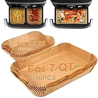 BYKITCHEN Air Fryer Liners for Ninja Foodi DZ071 7-QT/ 11-QT/Instant 9 Qt DualZone FlexBasket Air Fryer, 100pcs Small Air Fryer Dual Liners & 50pcs Large Papers for 7-qt/11-qt Megazone