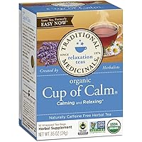 Traditional Medicinals Organic Cup of Calm Lavender Mint Herbal Tea, Calming & Relaxing, (Pack of 3) Total 48 Tea Bags