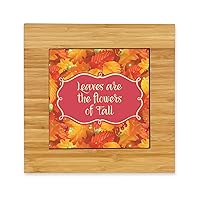Personalized Fall Leaves Bamboo Trivet with Ceramic Tile Insert