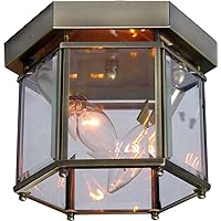 Volume Lighting V7222-1 2-Light Flush Mount Ceiling Fixture, Antique Brass