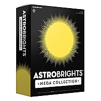 Astrobrights Mega Collection, Colored Cardstock, Punchy Pastel Lemon Twirl, 320 Sheets, 65 lb./176 gsm, 8.5