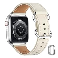 WFEAGL Compatible for Leather Apple Watch Band 40mm 38mm 41mm 42mm 44mm 45mm Women, Genuine Leather Replacement Strap Wristband for iWatch Band Apple Watch SE Series 9 8 7 6 5 4 3 2 1