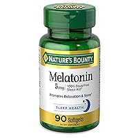 Melatonin, 100% Drug Free Sleep Aid, Dietary Supplement, Promotes Relaxation and Sleep Health, 5mg, 90 Softgels