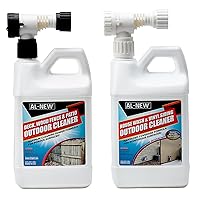 AL-NEW Outdoor Cleaner Combo Pack of 2 | Versatile Outdoor Cleaner Perfect For Use On Vinyl Siding, Composite Decking, Wood Fences, Outdoor Patios, Gutters, & More (Outdoor Cleaner Hose-End Combo Pack)