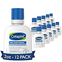 Cetaphil Face Wash, Hydrating Gentle Skin Cleanser for Dry to Normal Sensitive Skin, NEW 2 oz 12 Pack, Fragrance Free, Soap Free and Non-Foaming