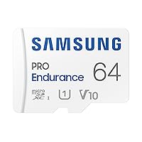 SAMSUNG PRO Endurance 64GB MicroSDXC Memory Card with Adapter for Dash Cam, Body Cam, and security camera – Class 10, U1, V10 (‎MB-MJ64KA/AM)