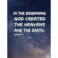Genesis 1:1 Poster in The Beginning Bible Scripture Verse Quote Wall Art (, 18x24, Multi-Color