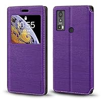 for BLU S91 Pro Case, Wood Grain Leather Case with Card Holder and Window, Magnetic Flip Cover for BLU S91 Pro (6.5”)