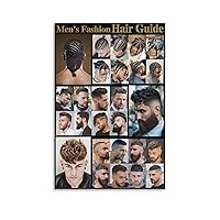 Men's Barber Shop Poster Hair Salon Hair Salon Poster Men's Hair Guide Poster (3) Canvas Painting Posters And Prints Wall Art Pictures for Living Room Bedroom Decor 24x36inch(60x90cm) Unframe-style