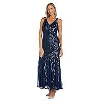 R&M Richards Women's Long Embellished Cocktail Dress