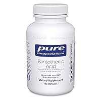 Pure Encapsulations - Pantothenic Acid - Hypoallergenic Supplement Supports Cellular Energy Production, Adrenal and Cardiovascular Health - 120 Capsules