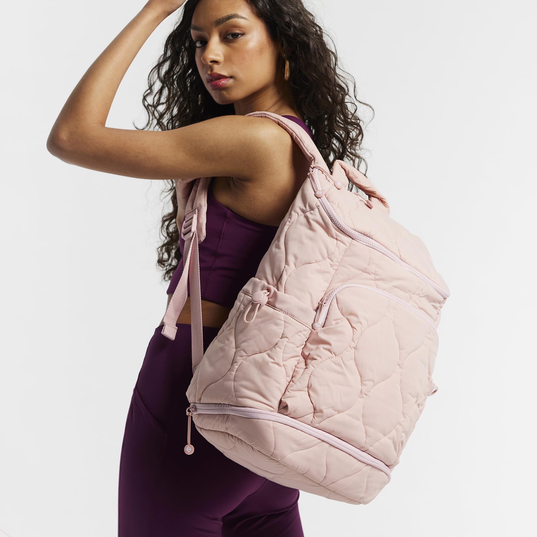 Vera Bradley Featherweight Commuter Backpack Travel Bag, Rose Quartz