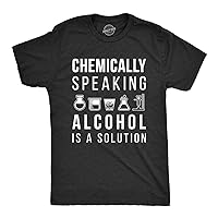 Mens Chemically Speaking Alcohol is A Solution Tshirt Funny Drinking Science Tee