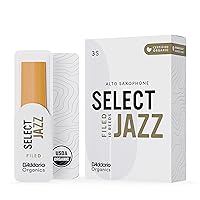 D'Addario Select Jazz Filed Alto Saxophone Sax First & Only Organic Reed-3 Soft, 5 Pack (ORSF10ASX3S)
