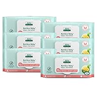 Aleva Naturals Bamboo Baby Sensitive Wipes | Unscented | Extra Strong and Ultra Soft | Natural and Organic Ingredients | Certified Vegan | 6 Packs of 72ct – Total of 432ct