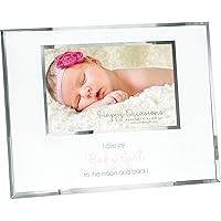 Pavilion Gift Company 61162 Love Girl to The Moon and Back 4x6 Newborn Baby Picture Frame, Pink