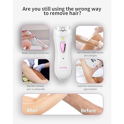 ElectriBrite Facial Hair Removal Epilators for Women Cordless Electric Tweezers Ladies Epilator Rechargeable Hair Remover for Upper Lips Chin Arms Legs Bikini