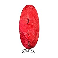 Christmas Tree Storage Bag for up to 9-Foot-Tall Artificial Trees - Upright Zippered Cover with Cinch Cord for Assembled Trees by Elf Stor (Red)