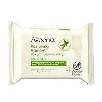 Positively Radiant Alcohol Free Makeup Removing Face Wipes, Ultra Soft, Gentle, Non-Comedogenic Facial Cleansing Wipes, 100% Plant Based Home Compostable Wipes, Sulfate Free, 25 ct