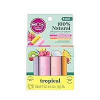 FlavorLab Super Soft Shea Lip Balm Sticks - Totally Tropical Variety Pack | Lip Moisturizer | 24 Hour Hydration | Gluten Free Lip Care| 4 Pack,Dragonfruit