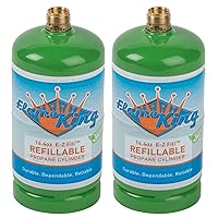 Flame King Refillable 1LB Empty Propane Cylinder Tank - Reusable - Safe and Legal Refill Option - DOT Compliant-16.4 oz (2-Pack), green (YSN164-2)
