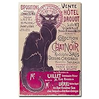 Trademark Fine Art Collection du Chat Noir by Theophile Steinlen, 16x24-Inch Canvas Wall Art, Black