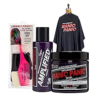 Purple Haze Hair Color Amplified Bundle with Purple Haze Dark Purple Hair Dye Classic, Hair Dye Tool Kit and Salon Coloring Cape