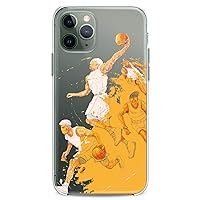 TPU Case Compatible with Apple iPhone 11 Pro 2019 Model New Back Cover 5.8 inch Basketball Print Sport Soft Slim fit Ball Top Cute Championship Fun Clear Manly Flexible Silicone Design Powerful