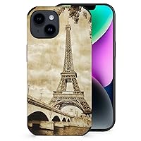 Vintage Paris Eiffel Tower Compatible with iPhone 14 iPhone 14 Pro iPhone 14 Plus iPhone 14 Pro Max Case with Printed Pattern Design Fiber Skin iPhone 14 Plus